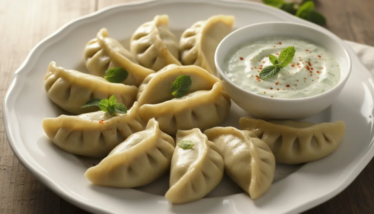 Afghan Ashak: Delicate Leek and Scallion Dumplings with Mint Yogurt Sauce