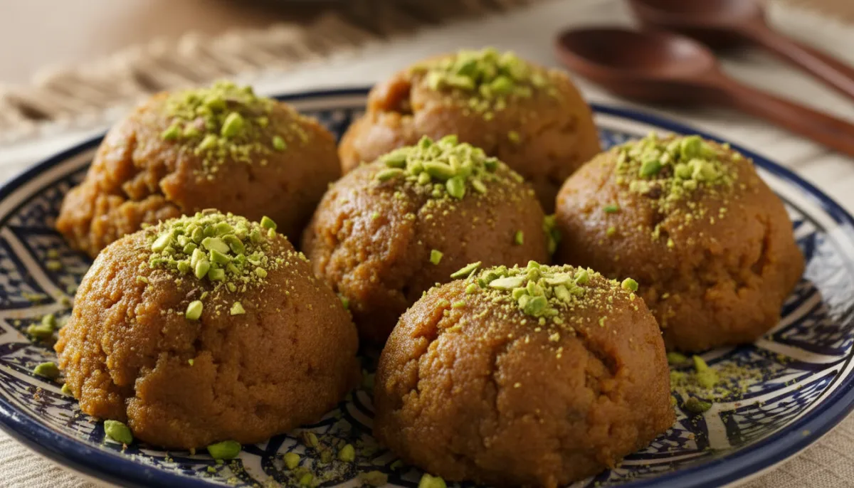 Afghan Halwa-e-Aurd (Flour Halwa) with Cardamom and Pistachios