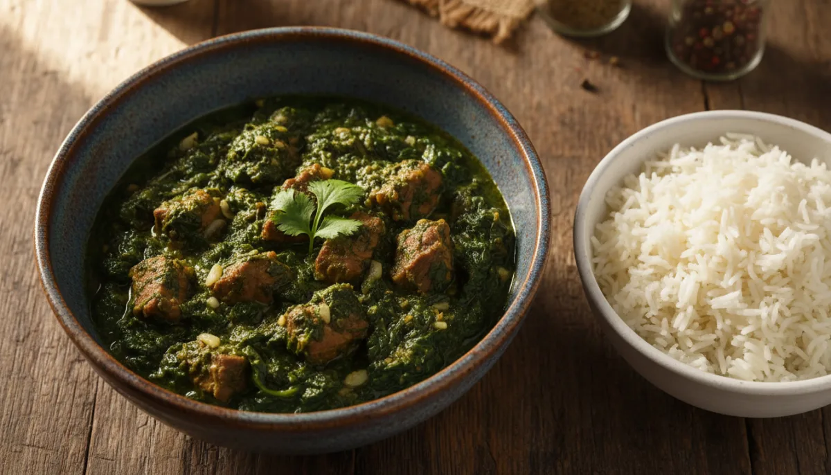 Hearty Afghan Lamb and Spinach Stew (Sabzi Chalaw)