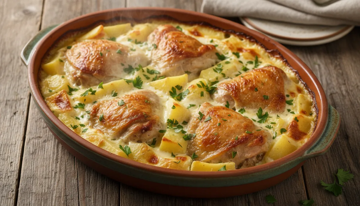 Albanian Baked Chicken with Potatoes (Tavë Kosi me Patate)