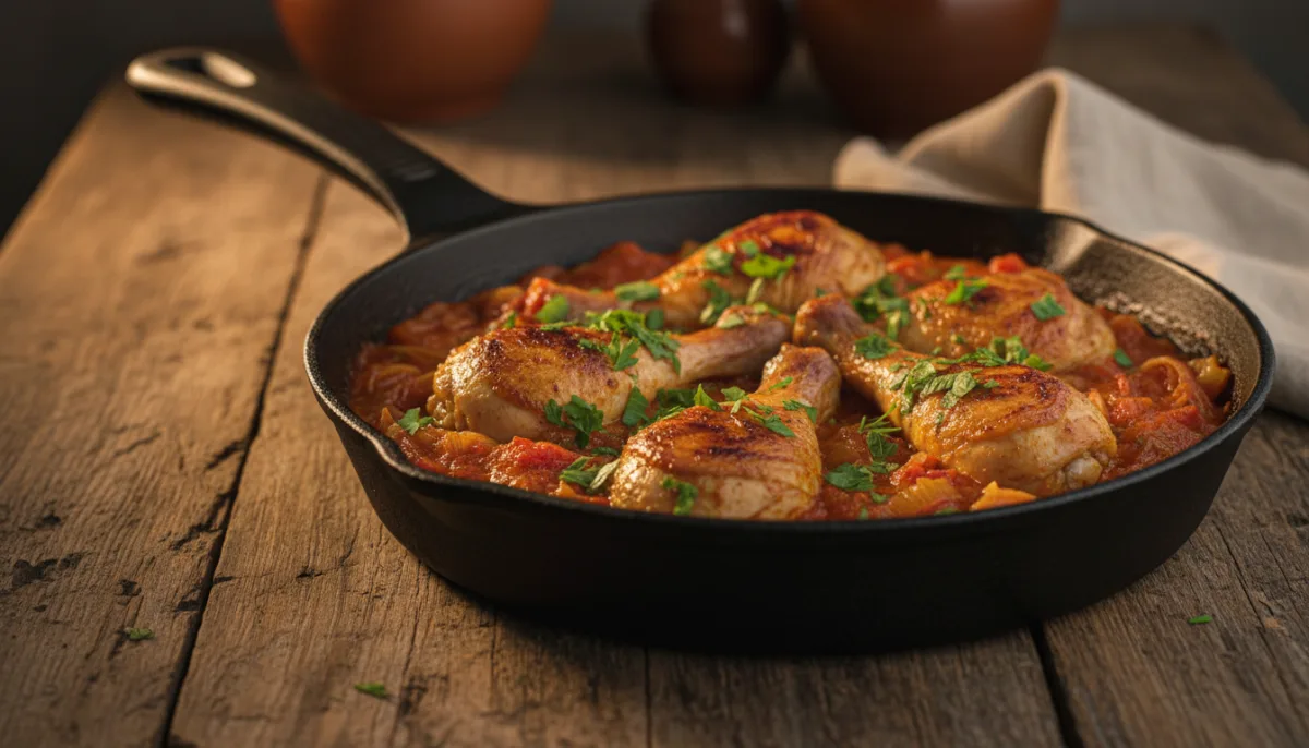 Albanian Chicken and Leek Skillet