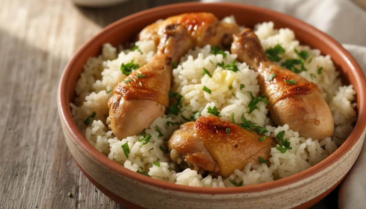 Tavë Pilafi me Pulë: Albanian Baked Chicken and Rice
