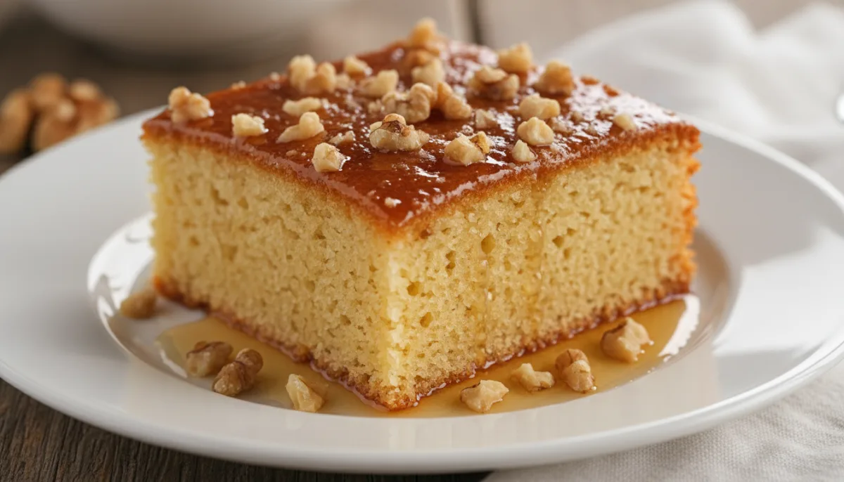 Albanian Honey-Nut Semolina Cake (Revani)