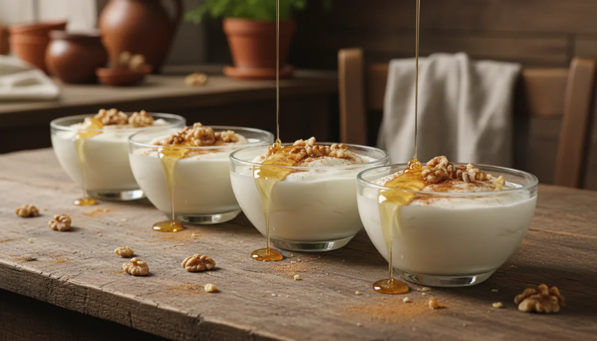 Albanian Honey Yogurt Pudding (Qumështor)