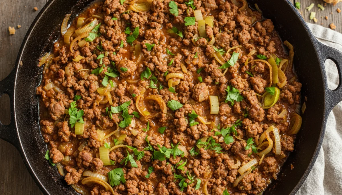 Albanian Lamb and Leek Skillet