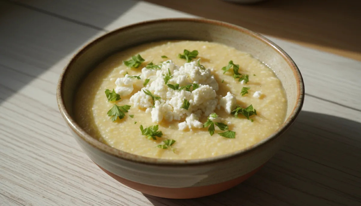 Albanian Savory Semolina Porridge (Qull me Miell Misri)