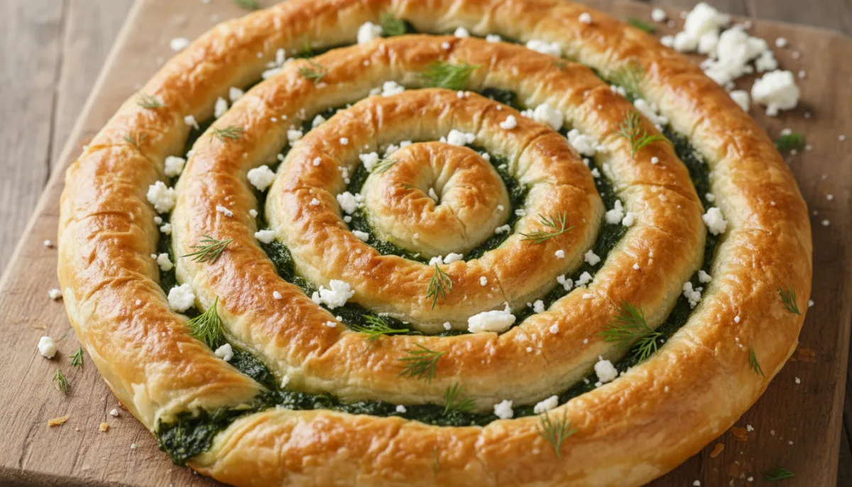 Albanian Spinach and Feta Phyllo Swirls (Byrek me Spinaq)