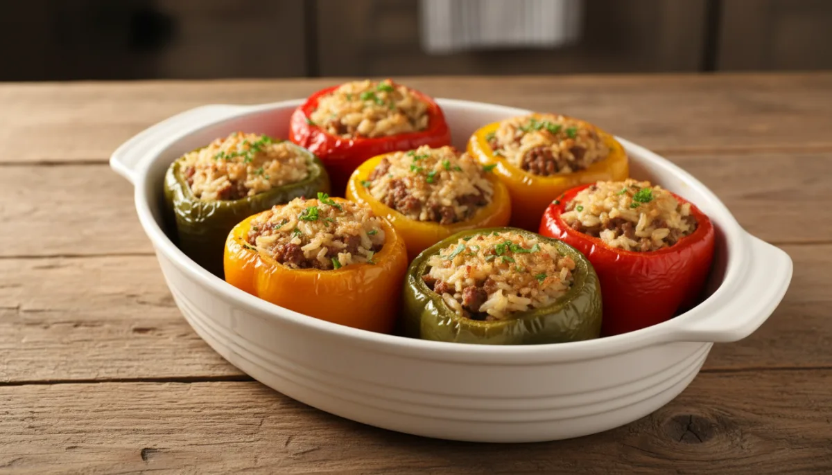 Albanian Stuffed Peppers with Rice and Herbs (Speca të Mbushura)