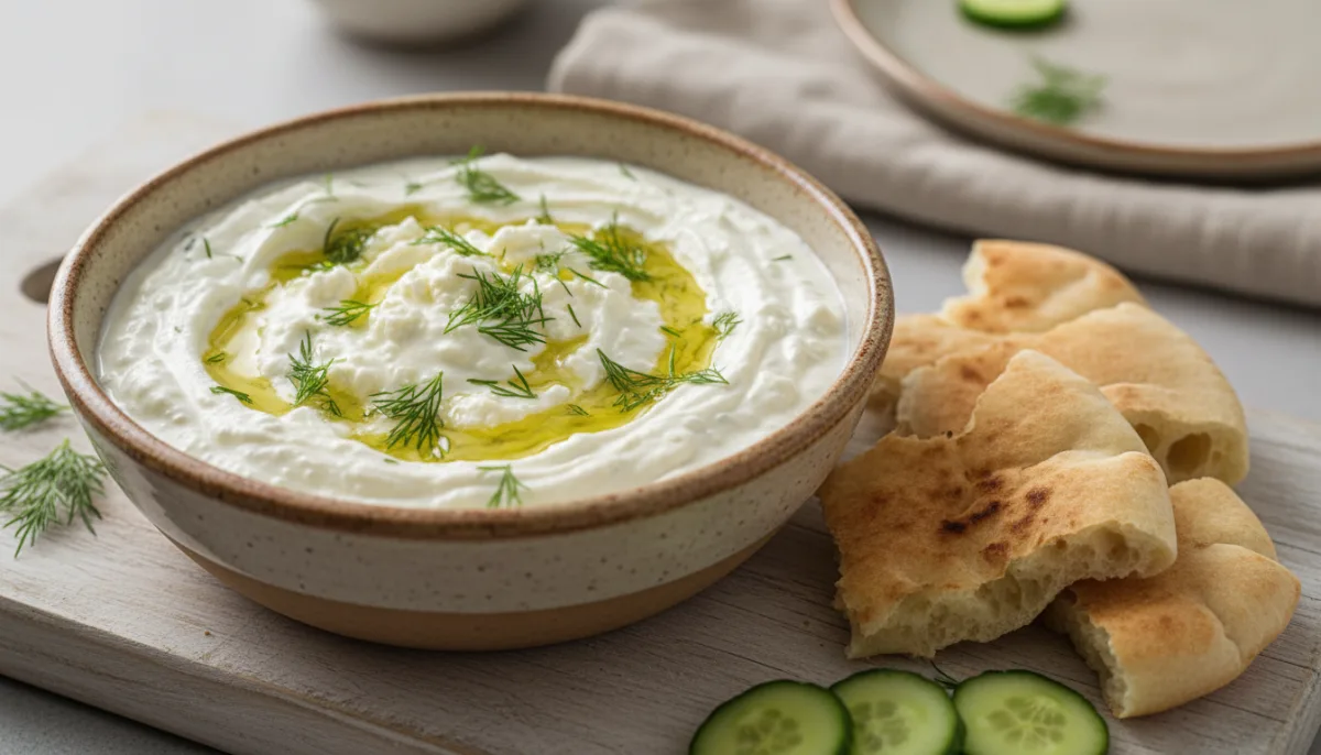 Salcë Kosi me Feta: Receta Shqiptare me Kos dhe Djathë Feta
