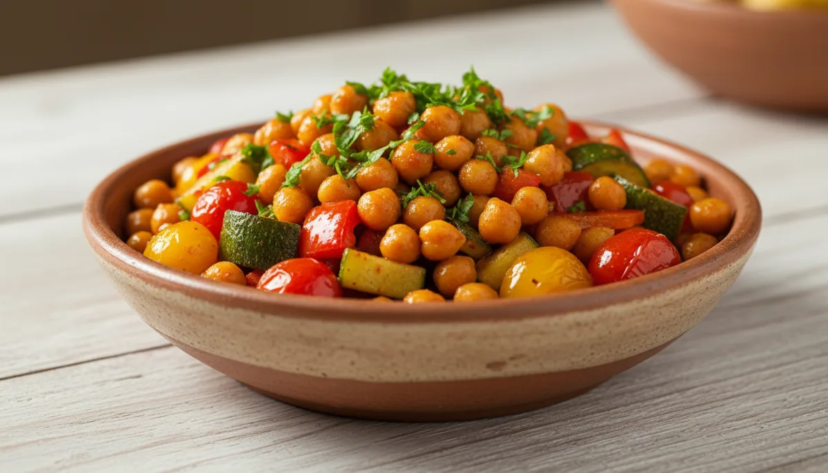 Algerian Chickpea and Roasted Vegetable Bowl
