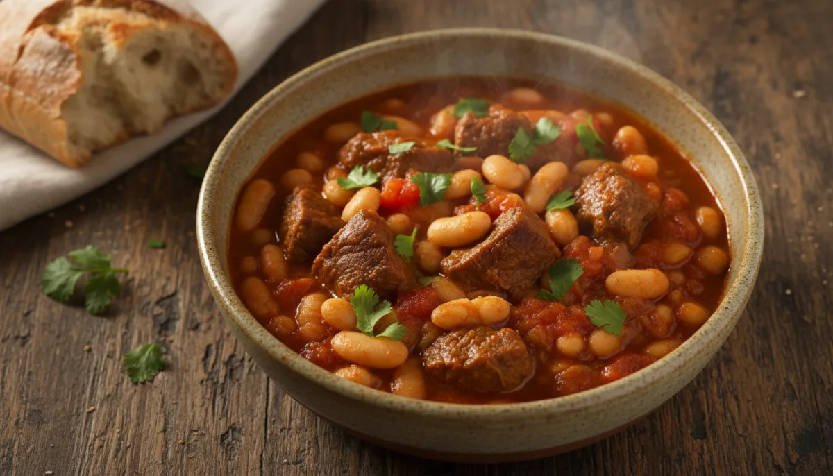 Algerian Loubia: White Bean and Beef Stew with Harissa