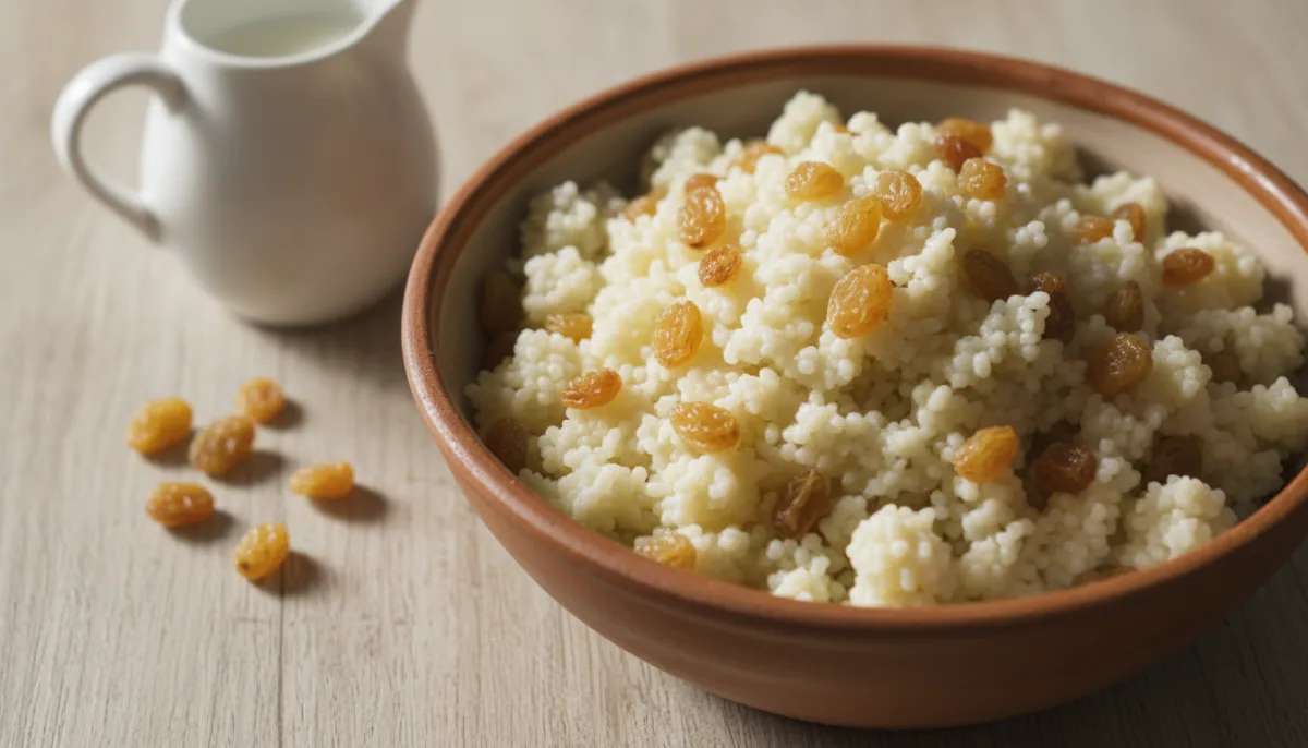 Mesfouf Argelino: Cuscús Dulce con Leche y Pasas