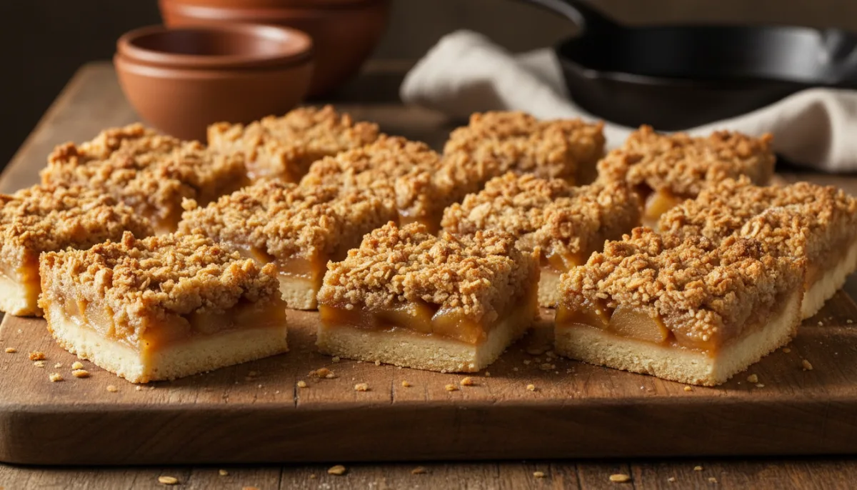 Barritas de Crumble de Manzana con Cubierta de Avena
