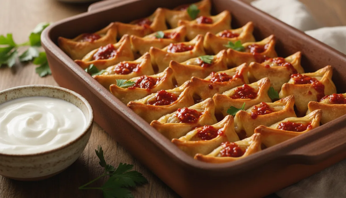 Armenian Manti (Baked Dumplings) with Garlic Yogurt Sauce