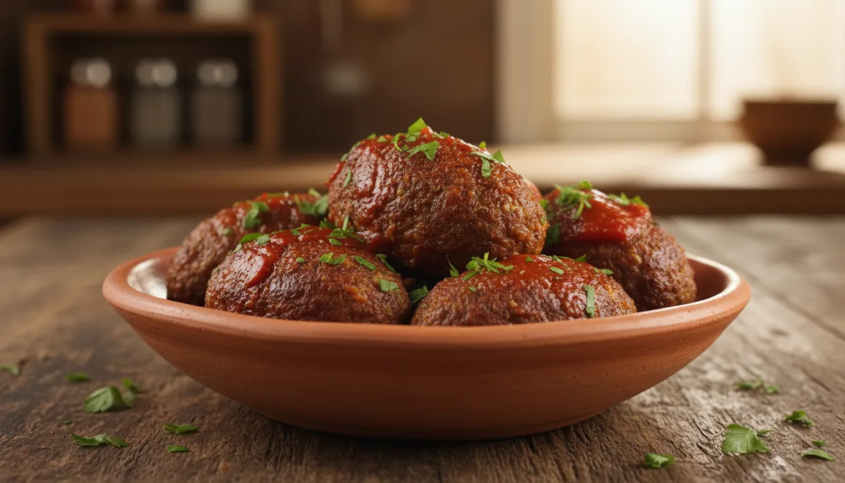 Kofte Armene me Mish Qengji të Erëzuar dhe Bulgur me Salcë Domatesh