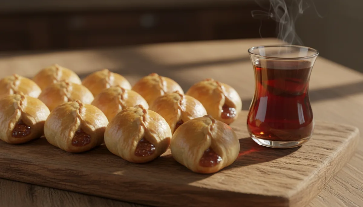 Azerbaijani Bal Badam (Honey Almond Pastries) with Tea