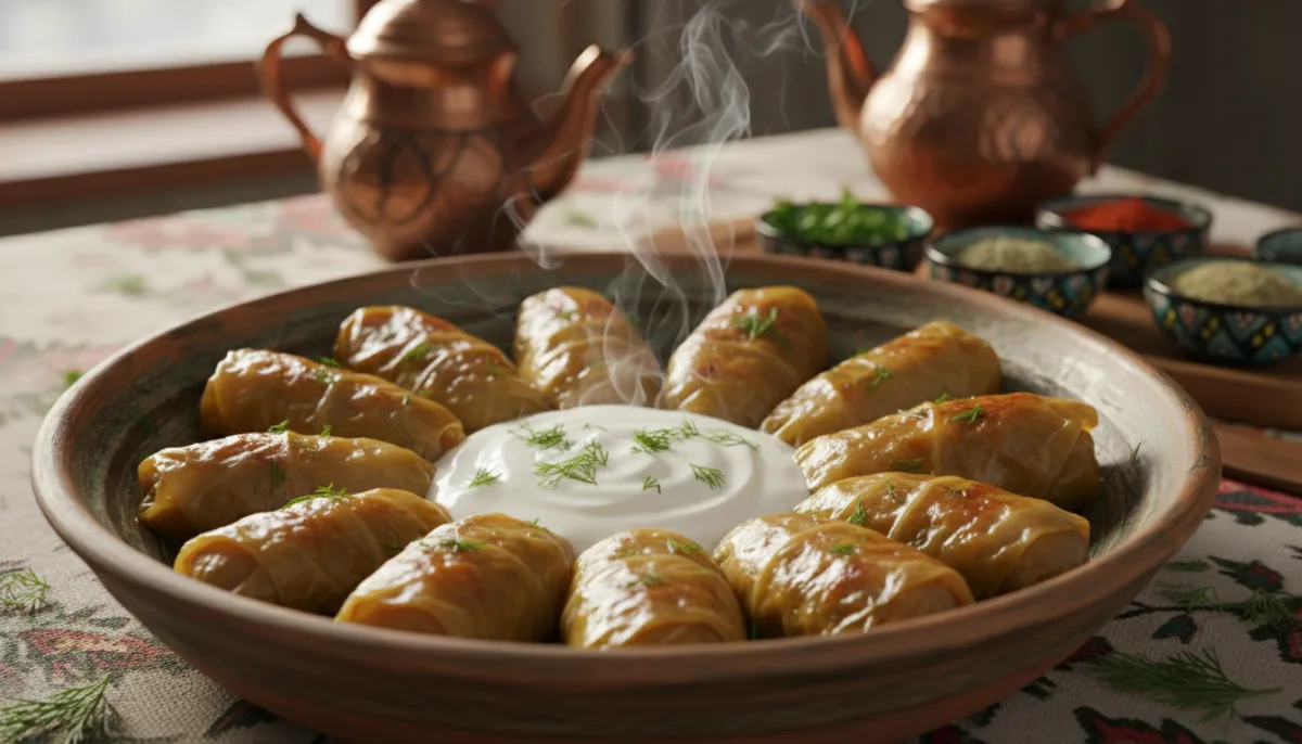 Azerbaijani Dolma with Cabbage and Minced Meat