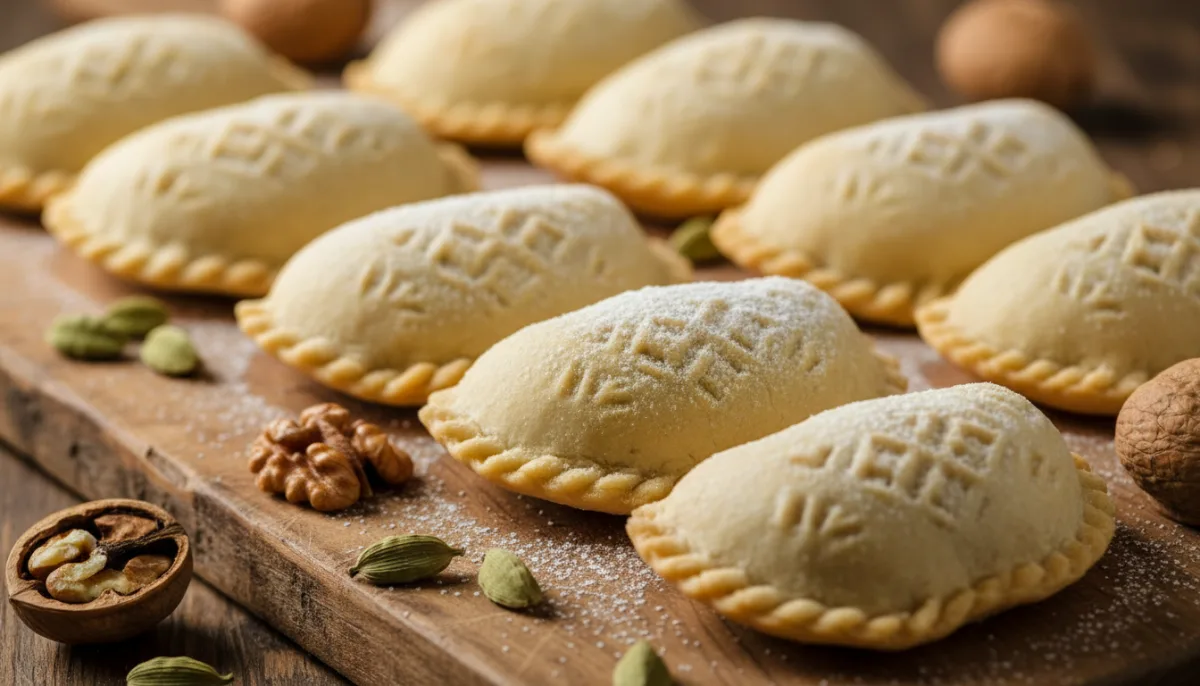 Azerbaijani Shekerbura with Nut Filling and Cardamom