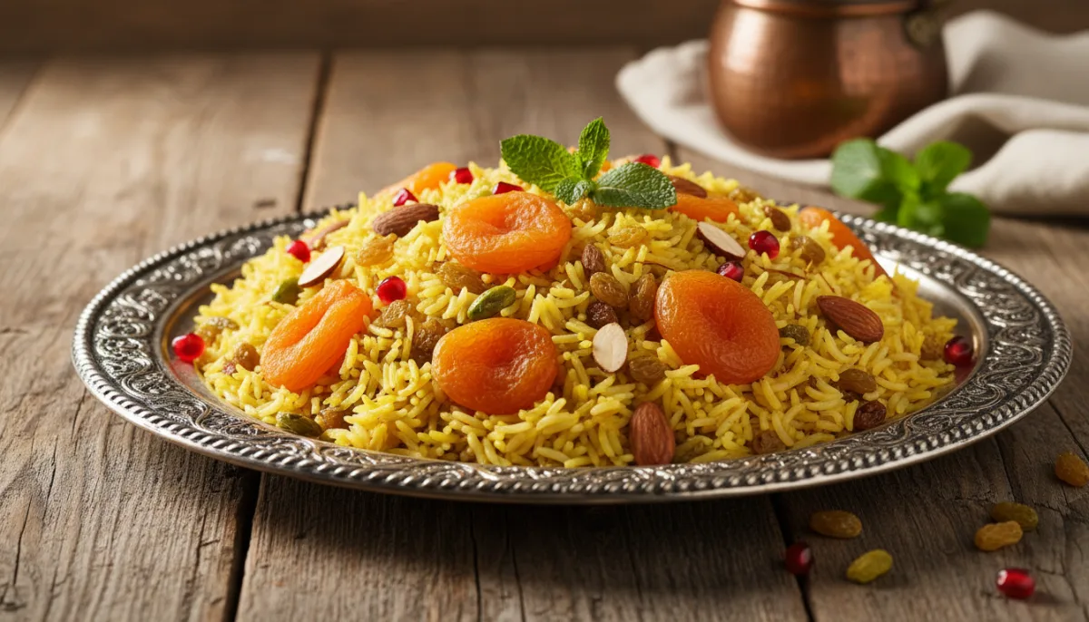 Shirin Plov: Azerbaijani Sweet Rice Pilaf with Dried Fruits and Nuts