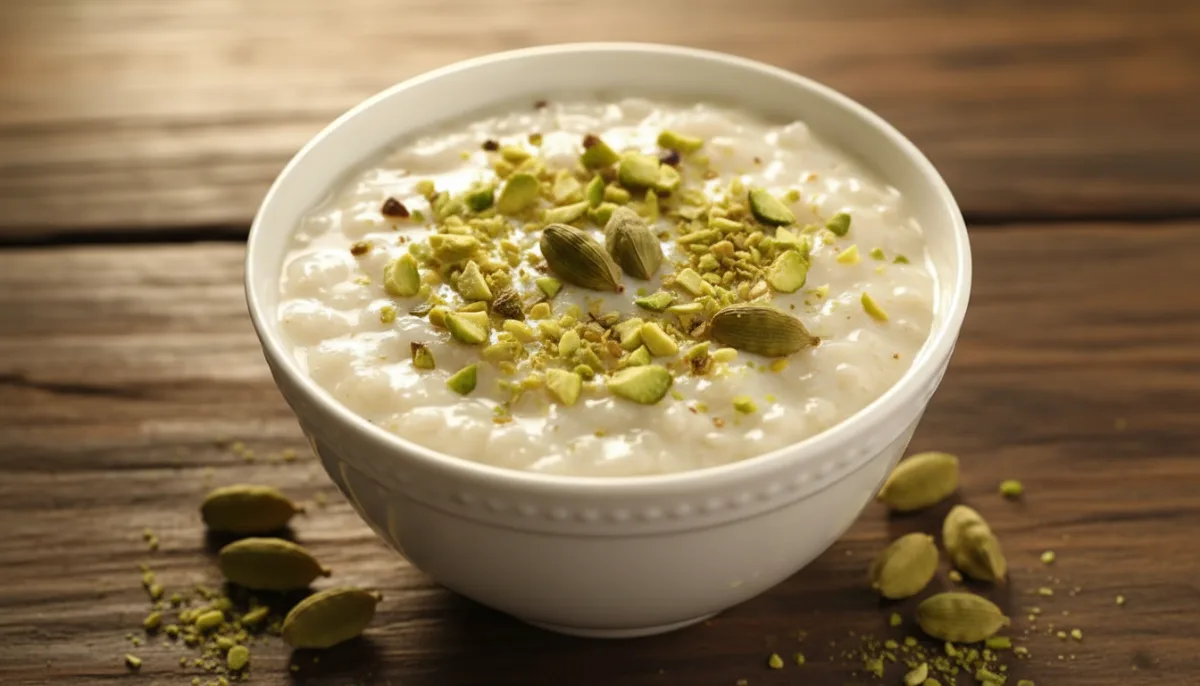 Firni Bengalês com Cardamomo e Pistache
