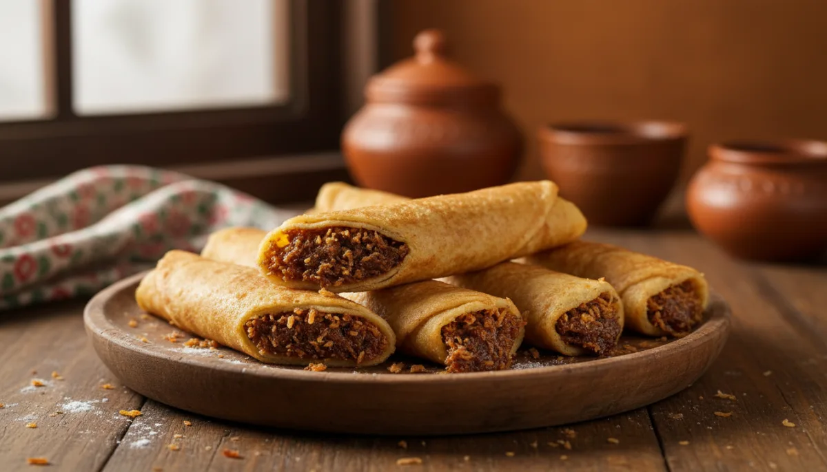 Patishapta Pitha: Crepes Bengali com Coco e Jaggery