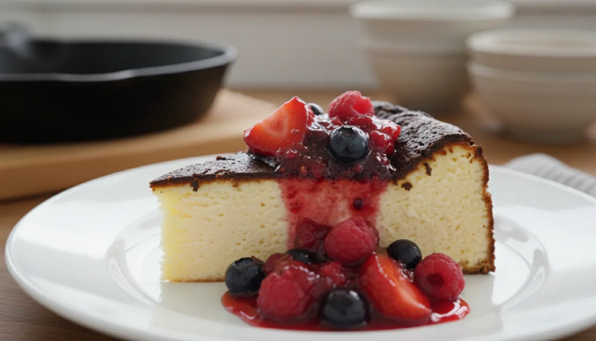 Tarta de Queso Vasca Quemada con Compota de Frutos Rojos