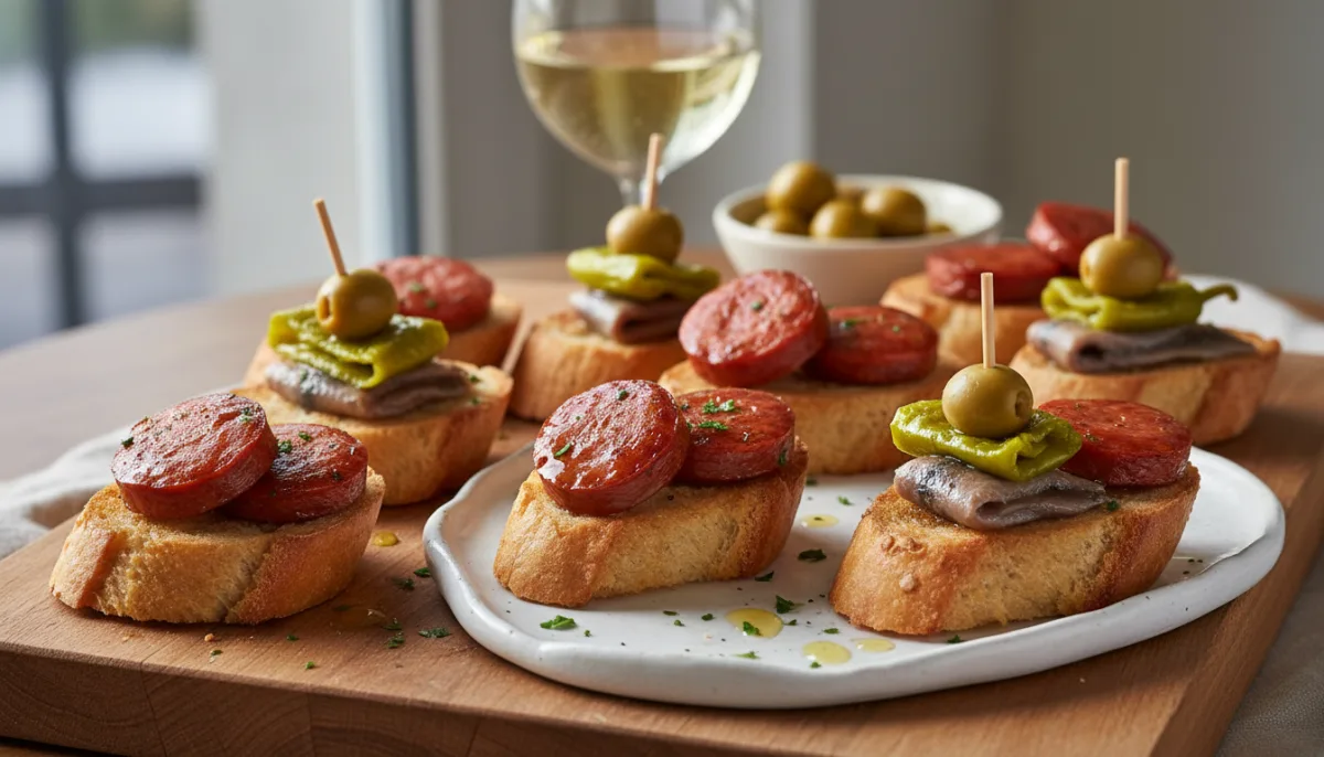 Baskische Pintxos: Gilda-Spieße und Txistorra-Wurst