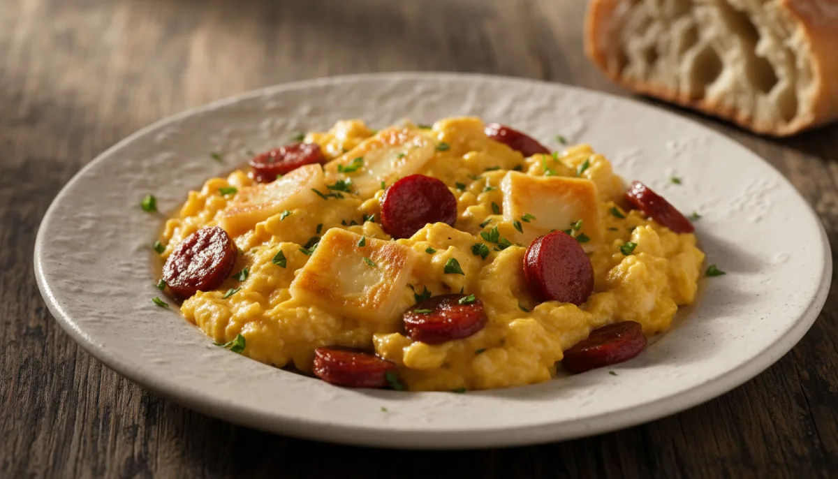 Basque Scrambled Eggs with Idiazabal and Chorizo