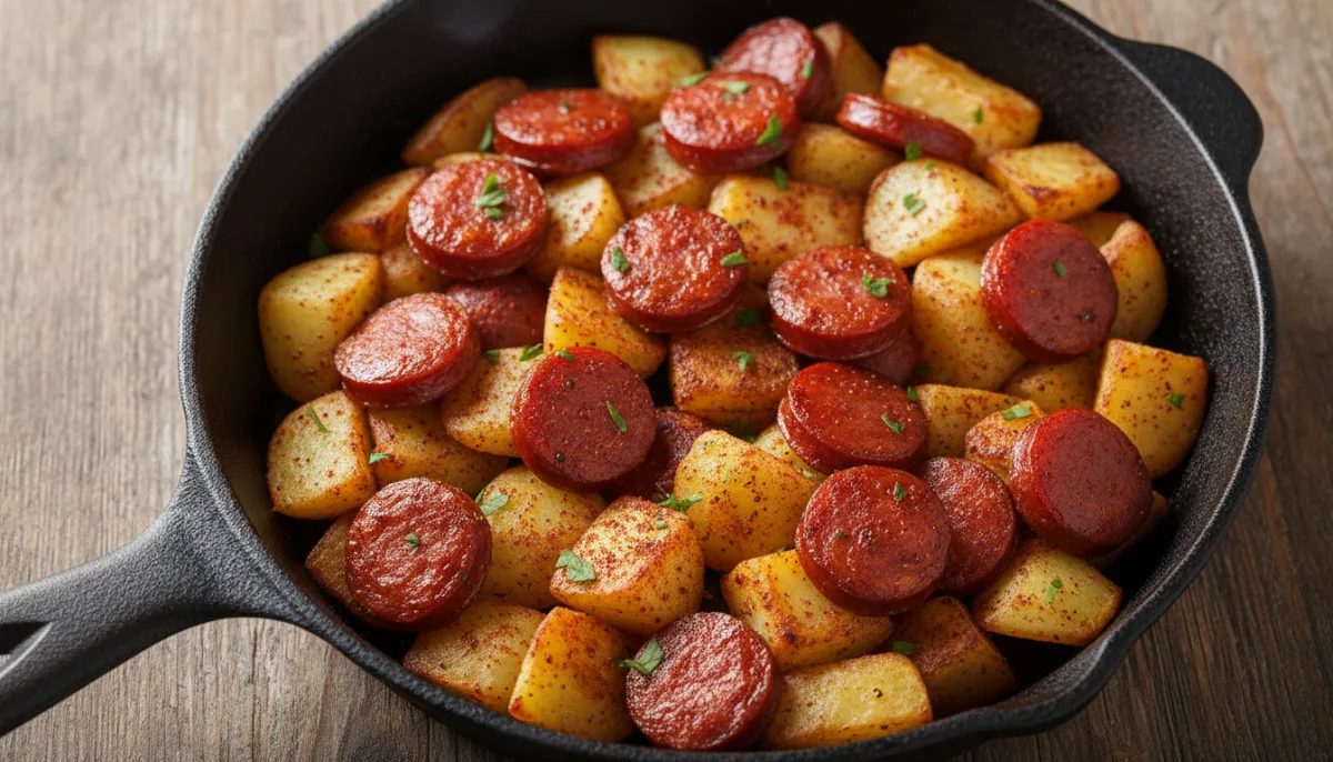 Basque Txistorra Sausage with Sautéed Potatoes