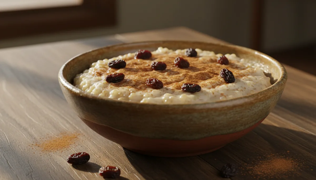 Bolivian Coconut Quinoa Pudding with Cinnamon and Raisins