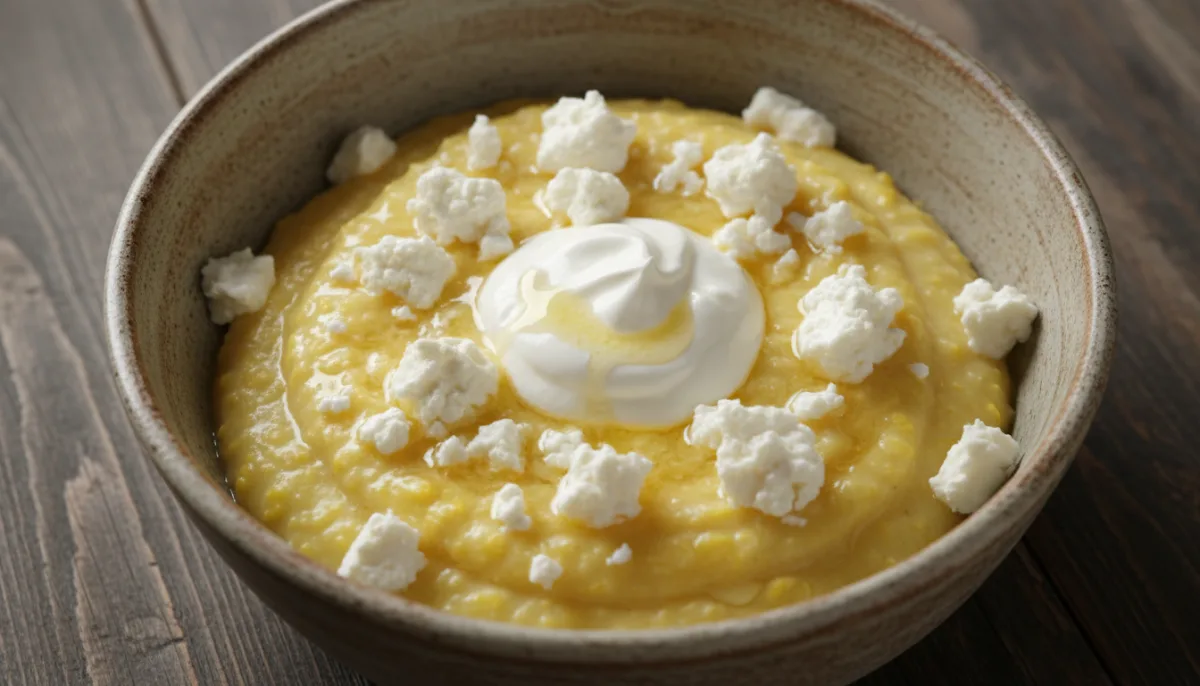 Bosnian Kačamak with Cheese and Sour Cream