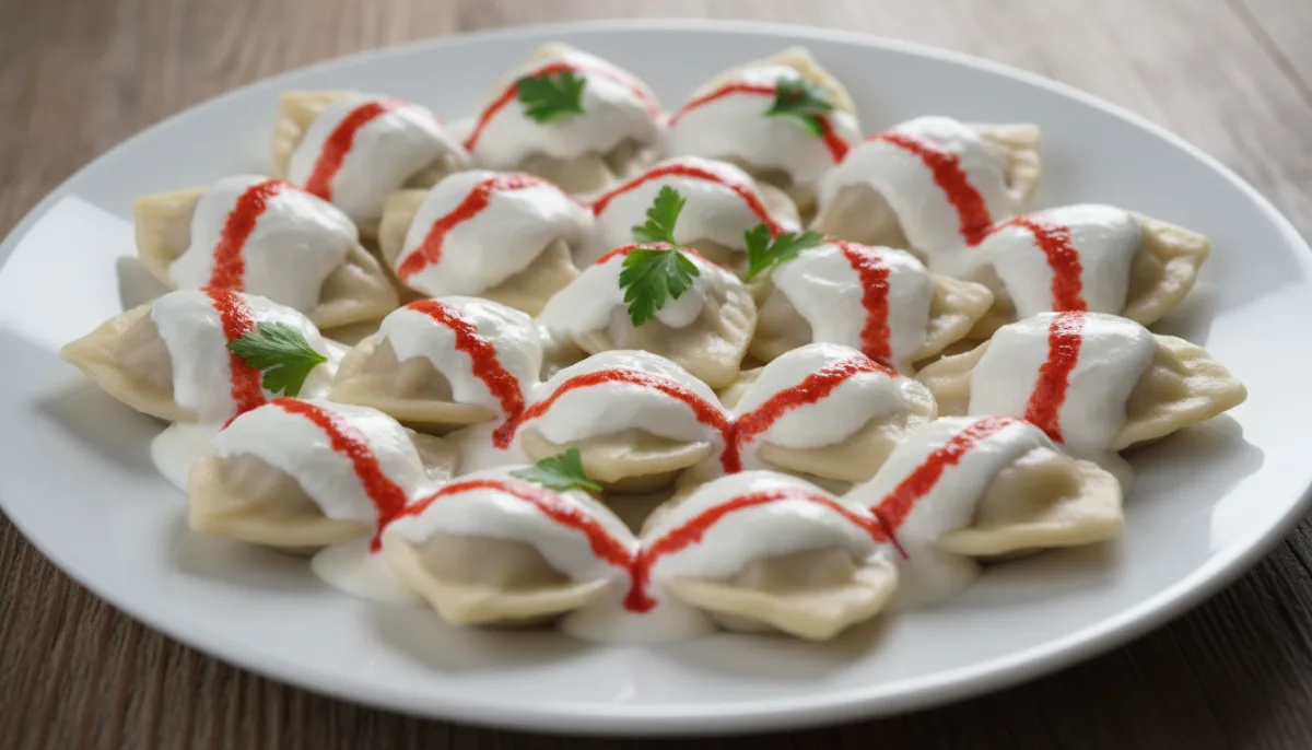 Bosnische Klepe (Fleischknödel) mit Knoblauch-Joghurt-Sauce