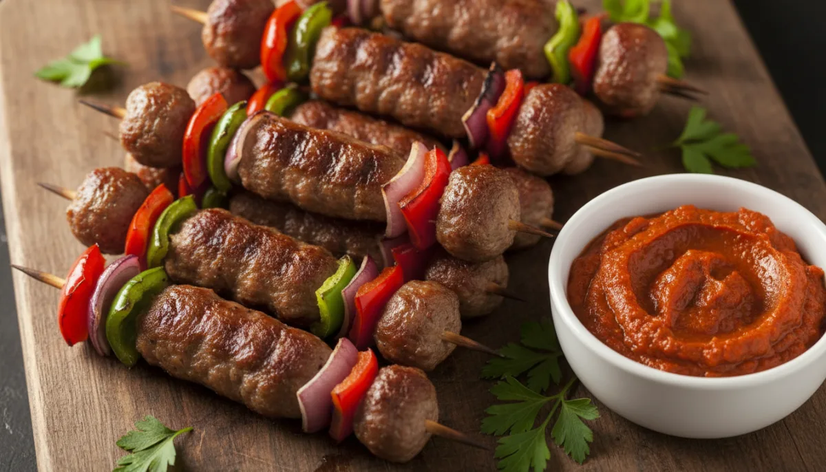 Hellë Mishi dhe Perimesh Boshnjake (Ćevapi na Ražnju) me Ajvar