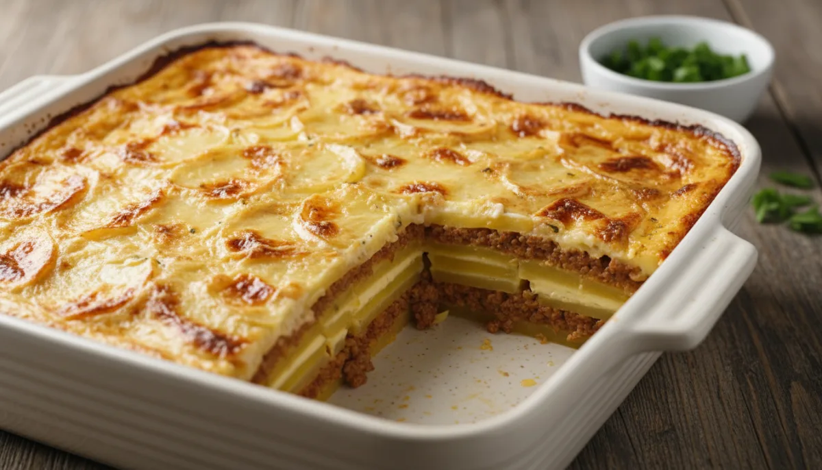 Bosnian Musaka (Layered Potato and Meat Bake) with Béchamel Sauce
