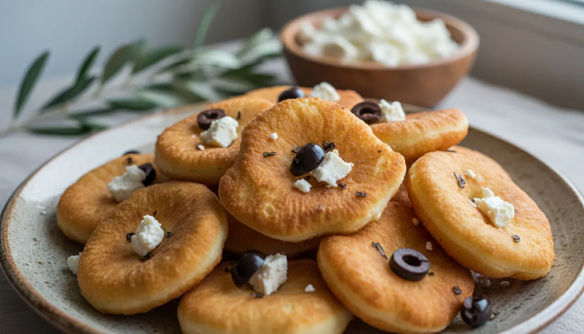 Bosnian Priganice: Savory Fried Dough with Feta and Olives