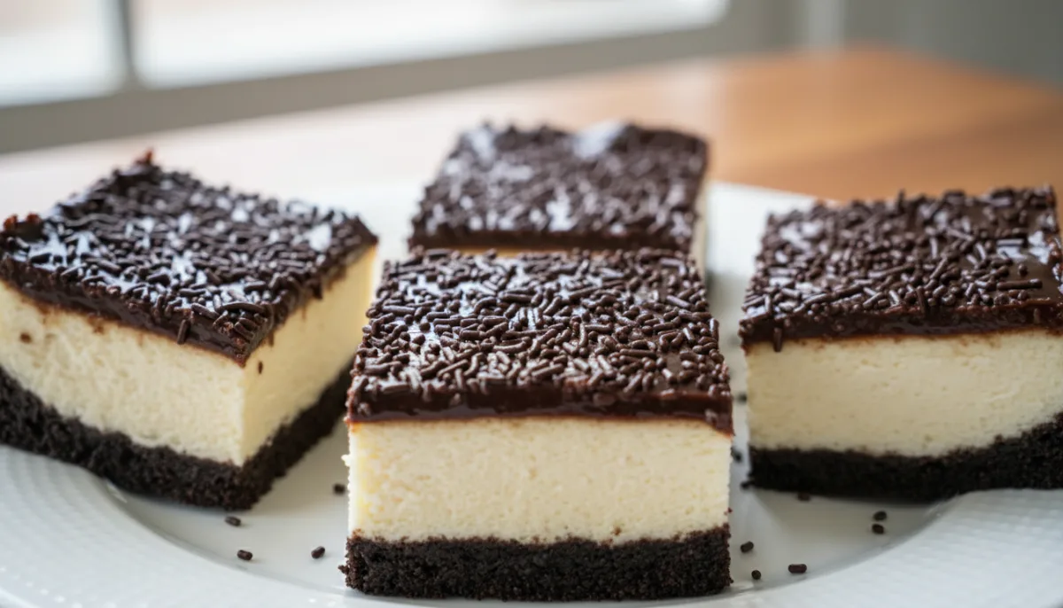 Barritas de Cheesecake Brasileño de Brigadeiro