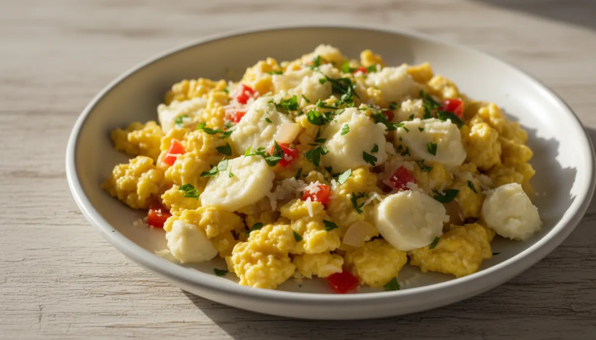 Uova Strapazzate con Pão de Queijo (Pão de Queijo Mexido)