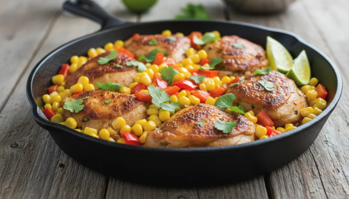 Brazilian-Inspired Chicken and Corn Skillet