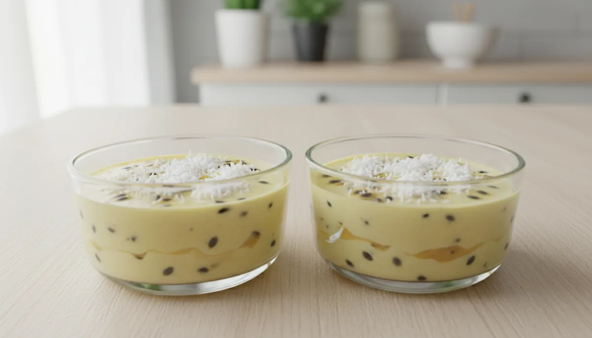 Pudín Brasileño de Coco y Maracuyá