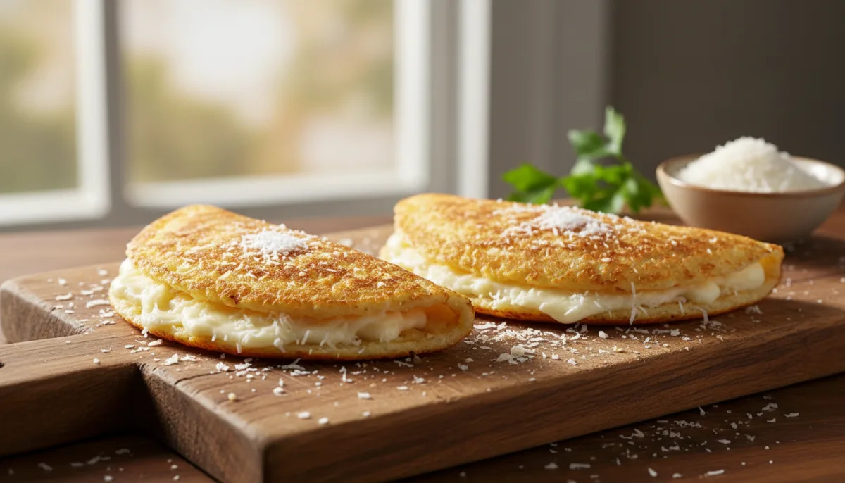 Brazilian Tapioca Crepes with Cheese and Coconut