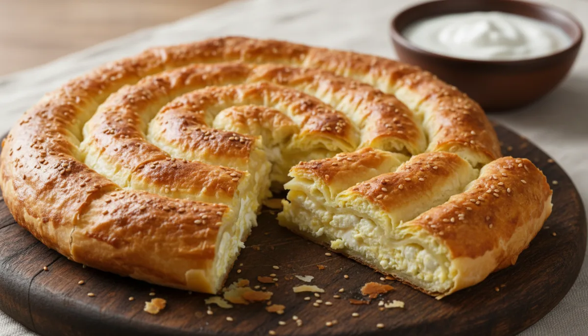 Bulgarian Banitsa with Sirene and Eggs