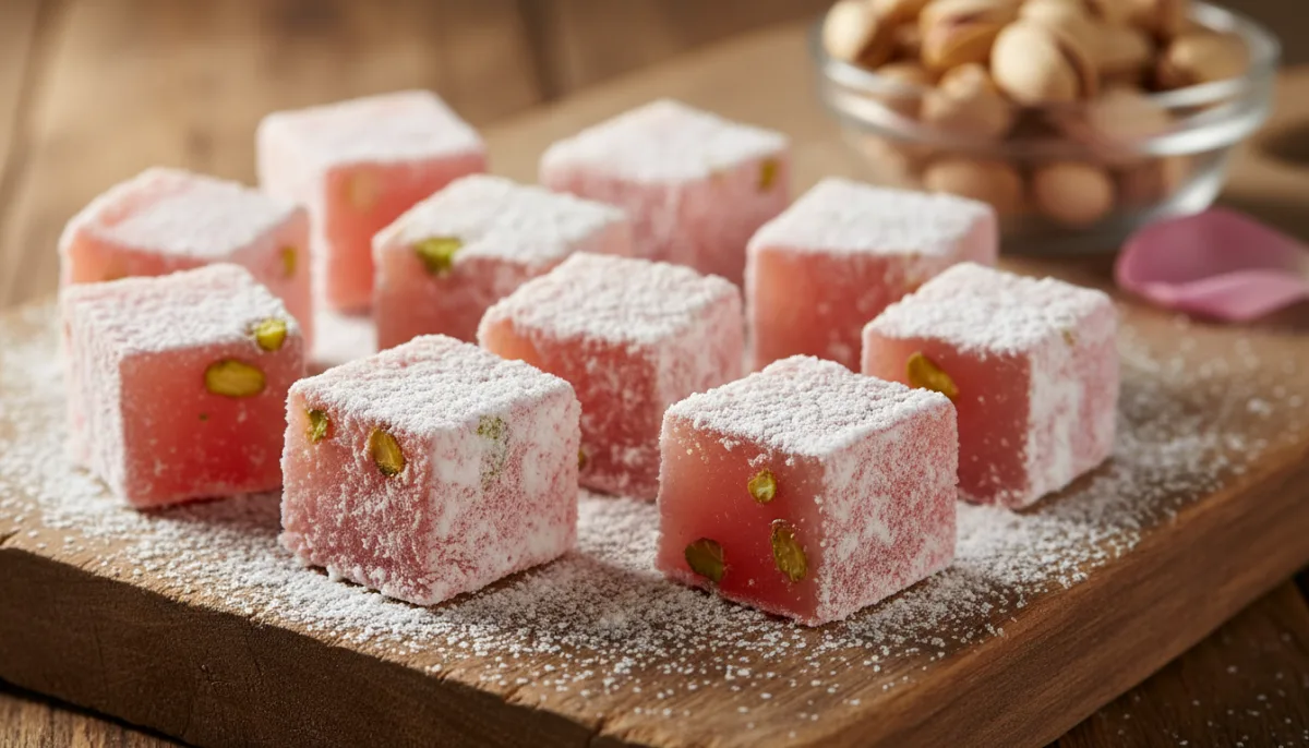 Delicia Búlgara de Rosa y Pistacho (Lokum)
