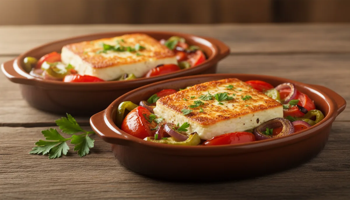 Bulgarian Sirene po Shopski: Baked Feta with Tomatoes and Peppers