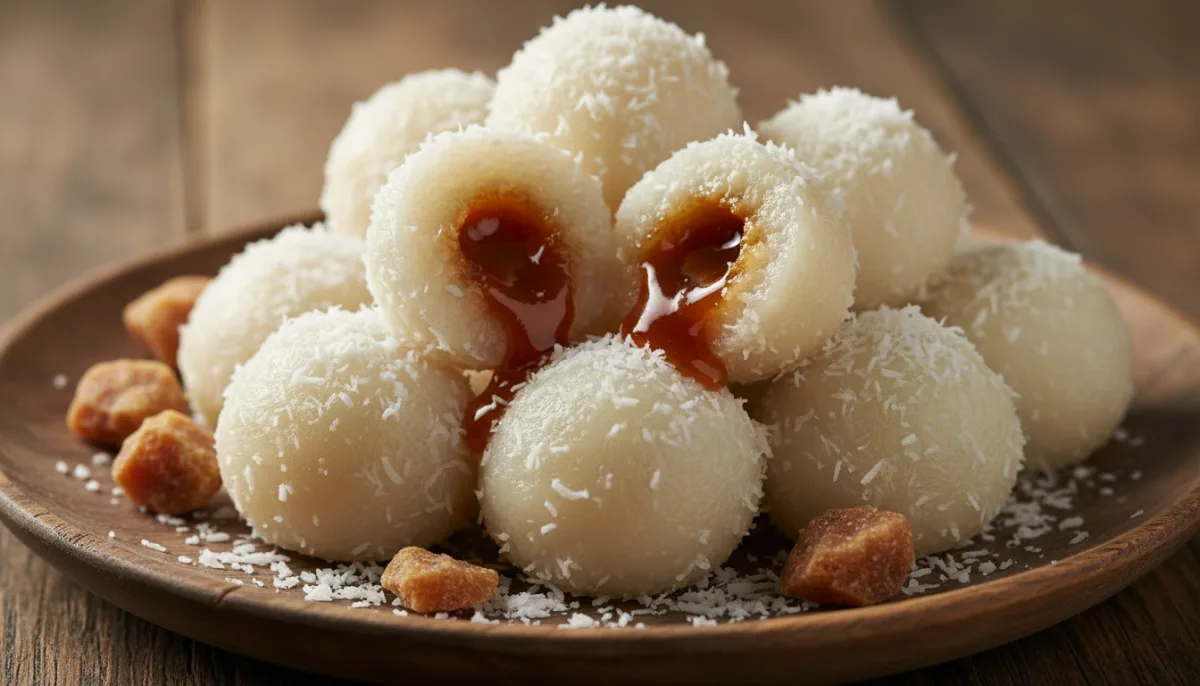 Burmese Mont Lone Yay Paw with Coconut and Jaggery
