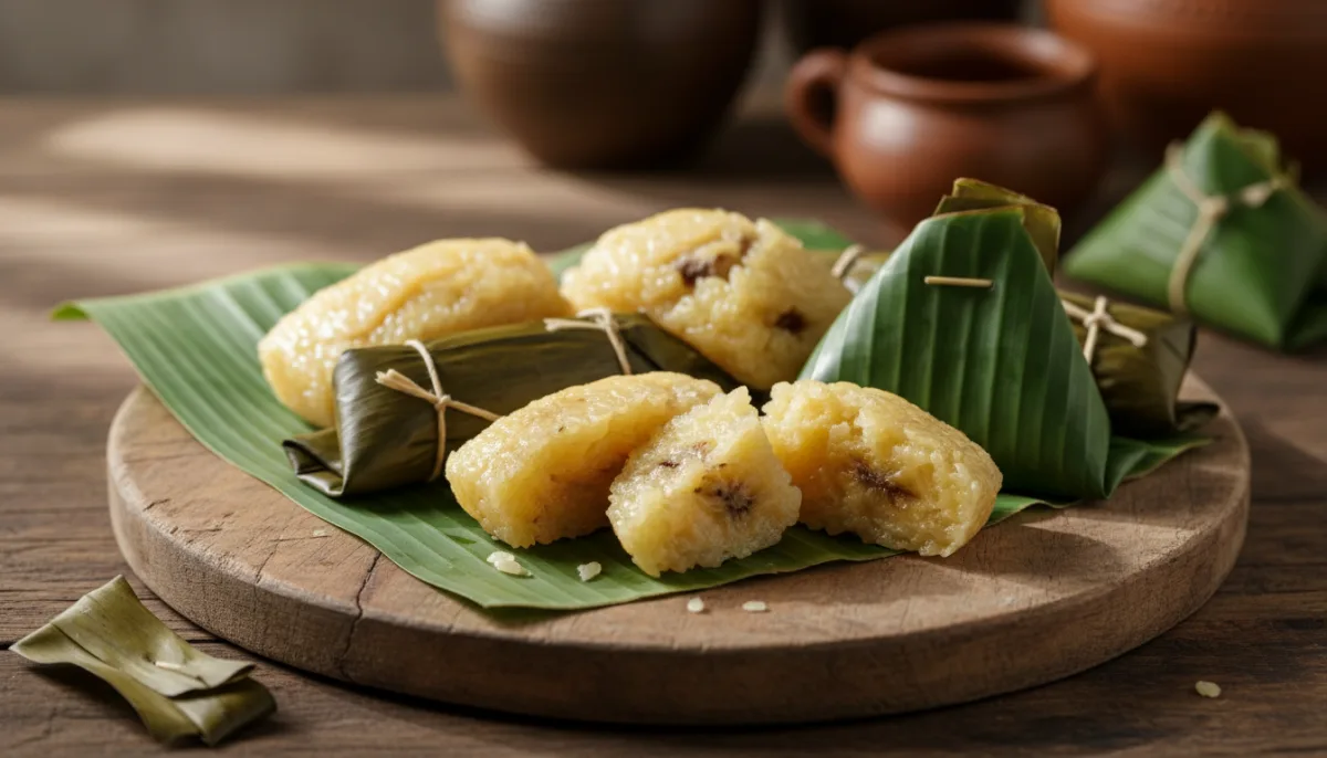 Pastelitos Camboyanos de Arroz Pegajoso y Plátano (Num Chak Kachan)