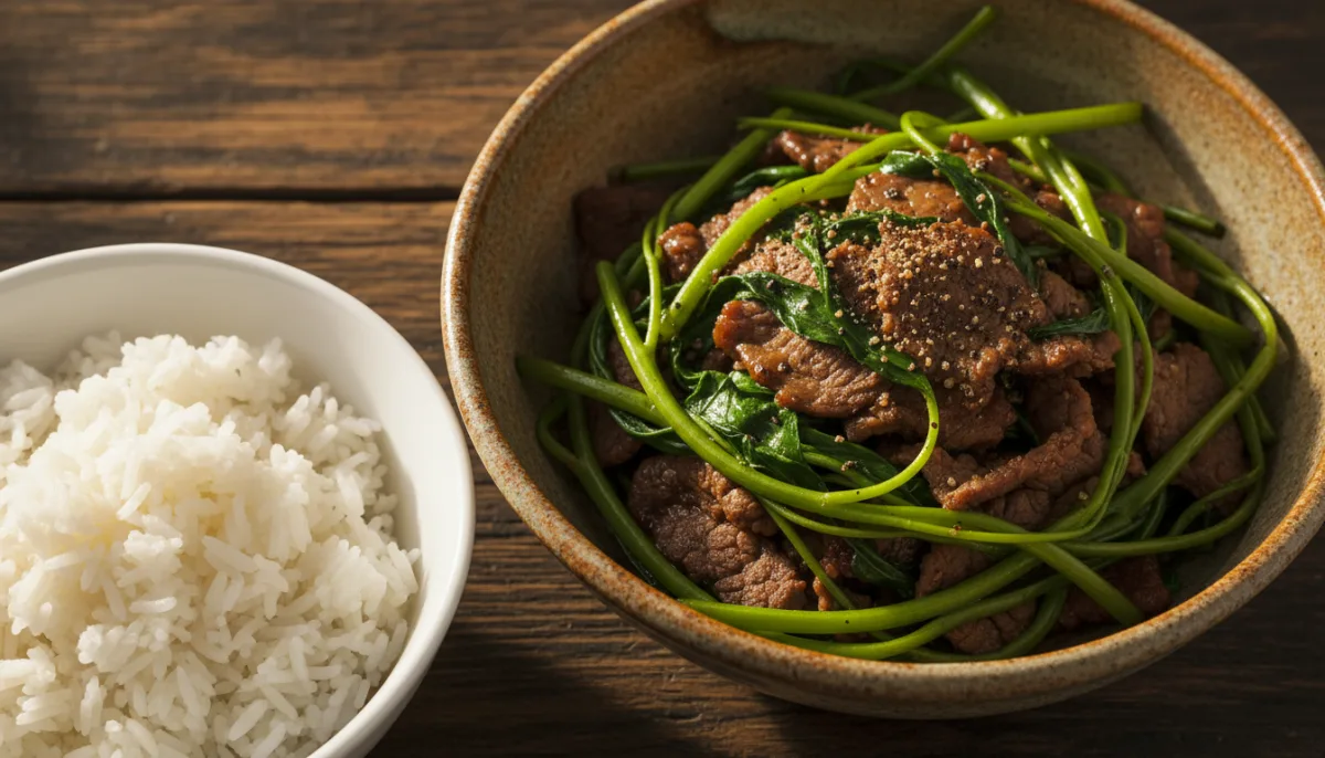 Manzo Saltato alla Cambogiana con Morning Glory