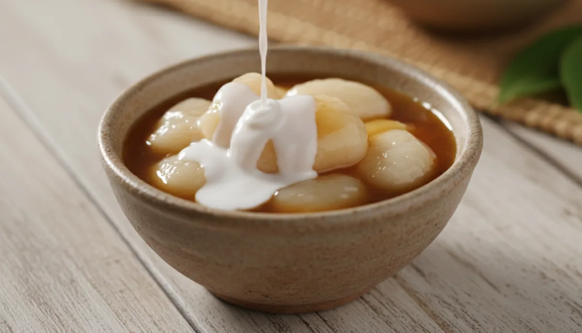 Cambodian Coconut-Palm Sugar Pudding (Num Plae Ai)