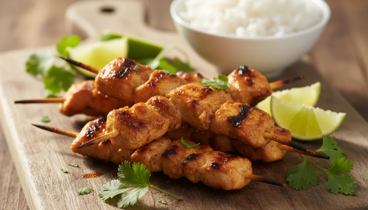Cambodian Lemongrass Chicken Skewers (Sach Ko Ang)