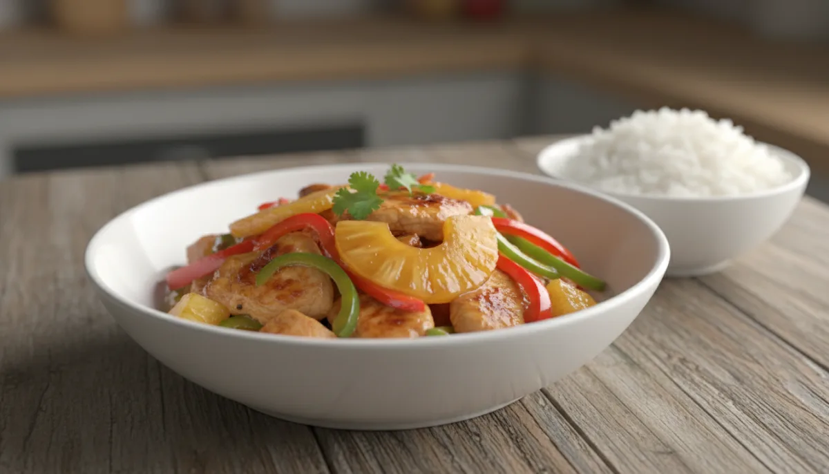 Cambodian Pineapple Chicken Stir-Fry with Bell Peppers