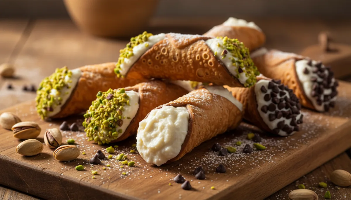 Cannoli Siciliani: Crispy Pastry Shells with Sweet Ricotta Filling